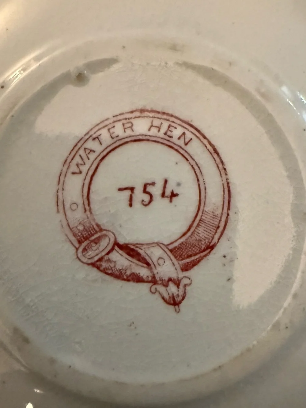 Antique 1880s Water Hen 754 Staffordshire Child’s Plate Transferware 4.5”
